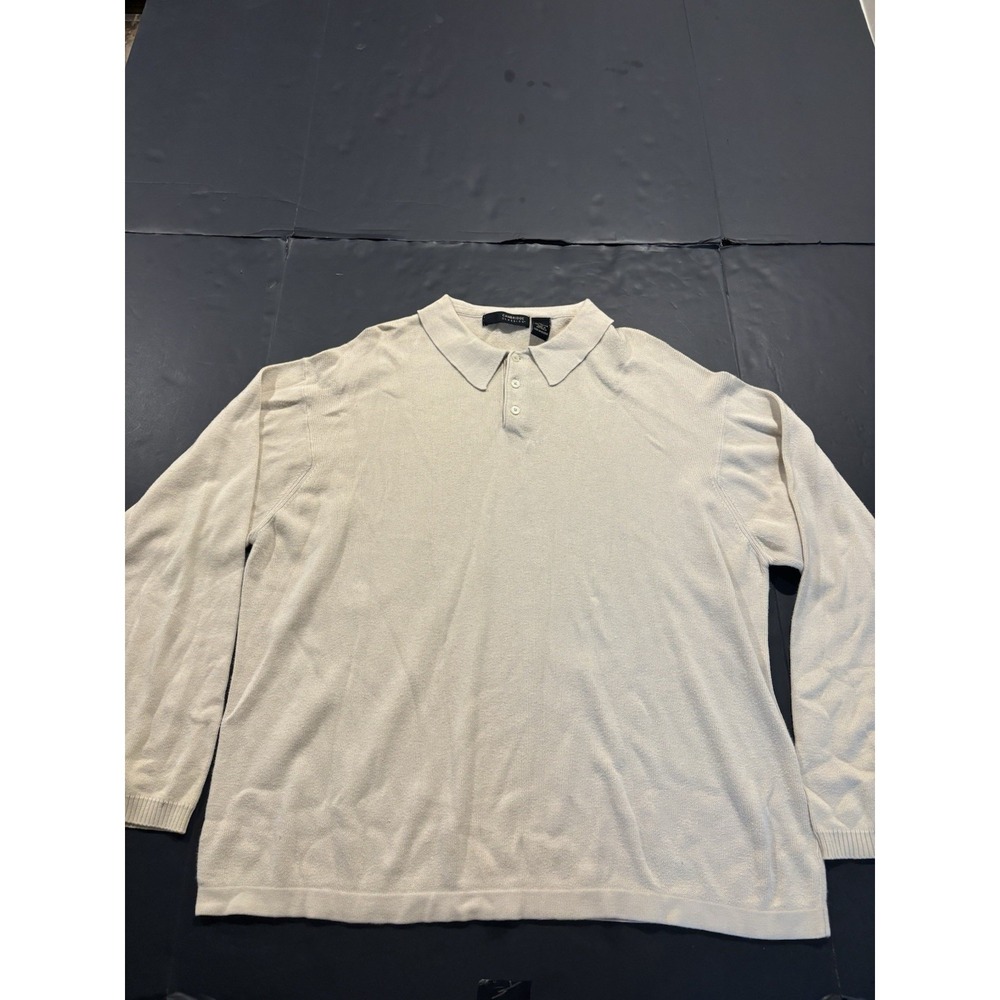 Cambridge Classics Men's Long Sleeve Knit Shirt Beige Size XL